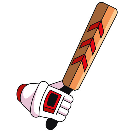 cricket bat and glove sportのイラスト素材