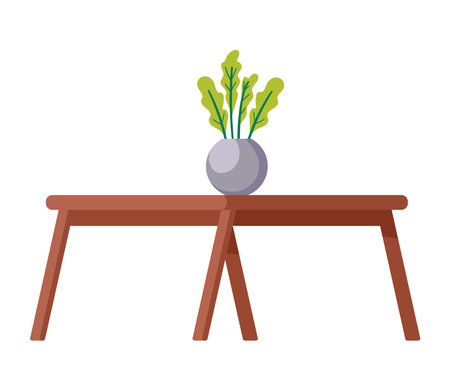 home furniture wood tableのイラスト素材
