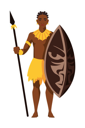 african wild warriorのイラスト素材