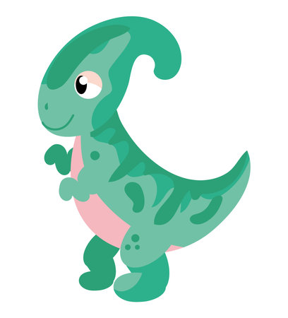 cute dinosaur green colorのイラスト素材