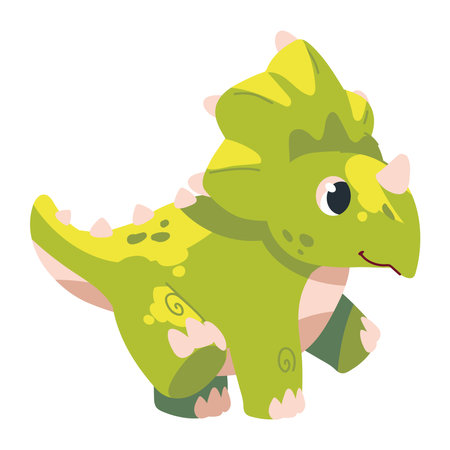 cute dinosaur green colorのイラスト素材