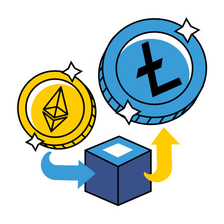 ethereum and litecoin cryptocurrencyのイラスト素材