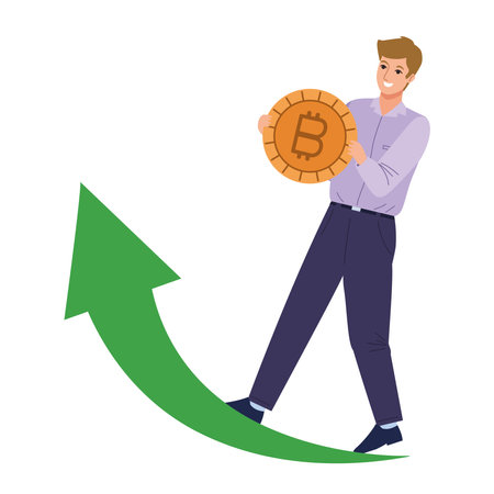 guy with bitcoinのイラスト素材