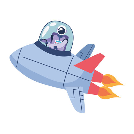 astronaut driving an spaceshipのイラスト素材