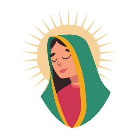 virgin of guadalupe faceのイラスト素材