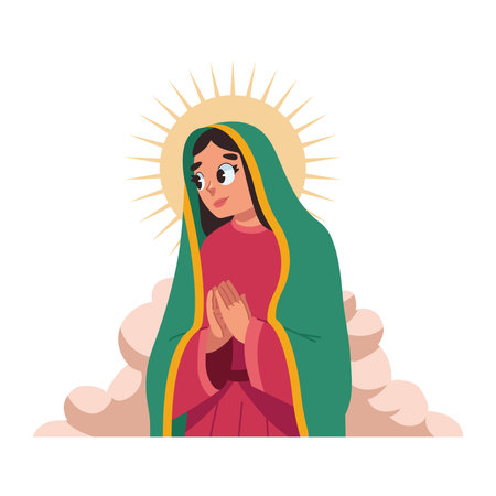 virgin of guadalupe portraitのイラスト素材