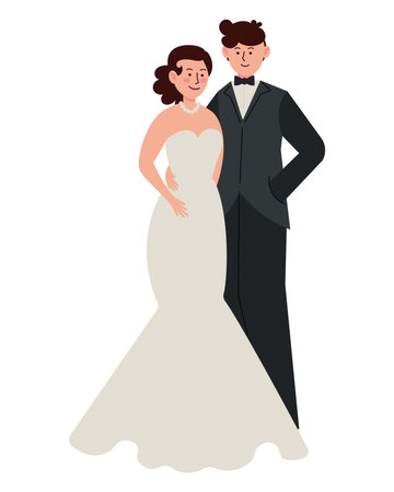 elegant wedding coupleのイラスト素材
