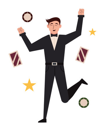 gambling casino man characterのイラスト素材