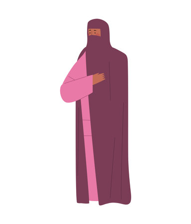 bedouin woman wearing hijabのイラスト素材