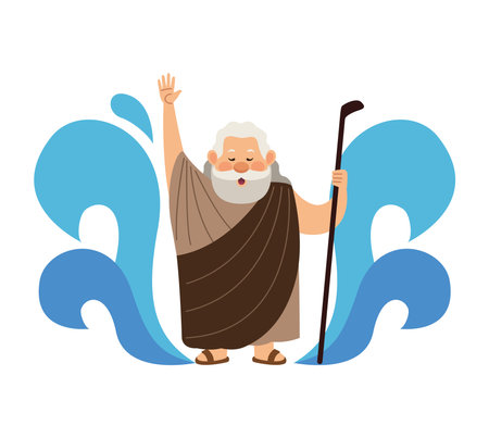 moses parting red seaのイラスト素材
