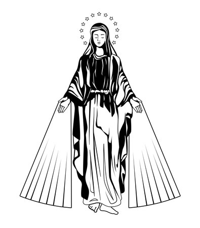virgin of lourdesのイラスト素材
