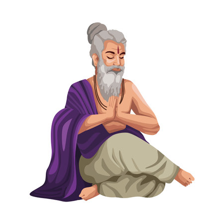 maharishi valmiki jayanti in meditationのイラスト素材