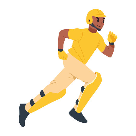 Yellow Cricket Batsman in Actionのイラスト素材