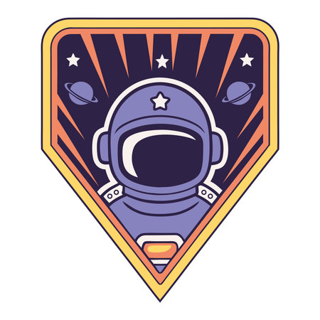 Astronaut helmet in cosmic shieldのイラスト素材