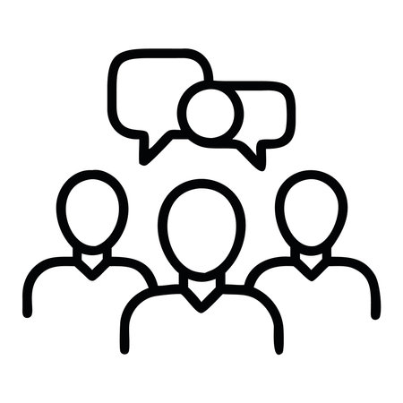 Group Discussion Mental Support Iconのイラスト素材