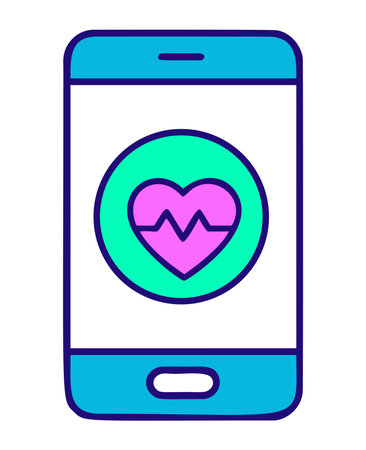 Heart Rate Monitor Mobile Iconのイラスト素材