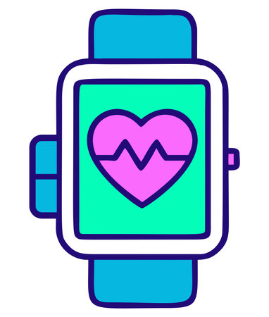 Smartwatch Heart Rate Monitor Iconのイラスト素材