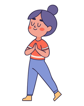 Confident Girl Standing Poseのイラスト素材
