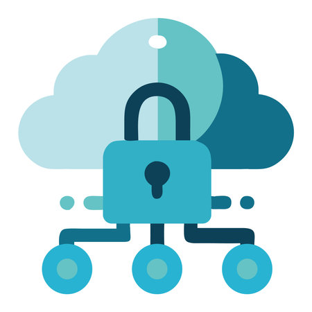 Cloud Computing Security Lock Iconのイラスト素材