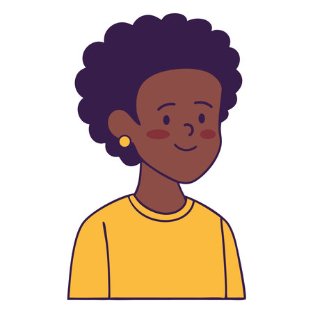 Smiling Girl Friendly Character Illustrationのイラスト素材