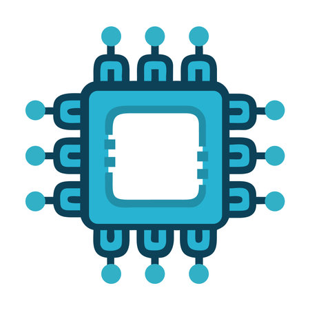 Digital Microchip with Circuit Linesのイラスト素材