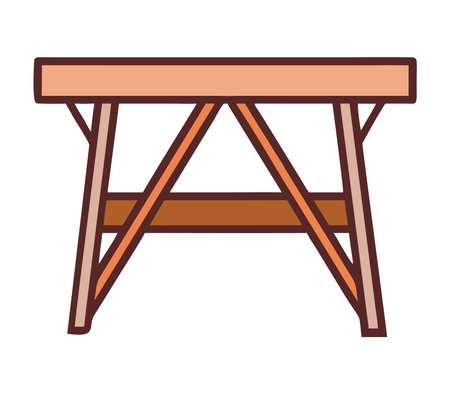 Rustic wooden table home furnitureのイラスト素材