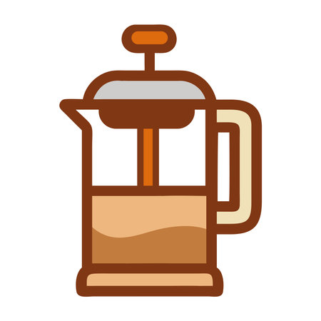 French press coffee maker with plungerのイラスト素材