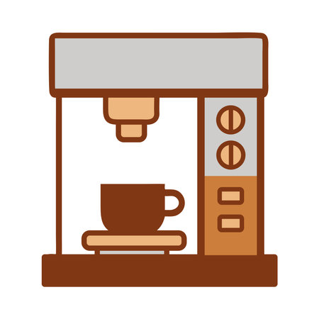 Espresso coffee machine with cup and steamのイラスト素材