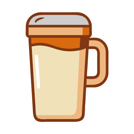 Hot coffee in a tall insulated mugのイラスト素材