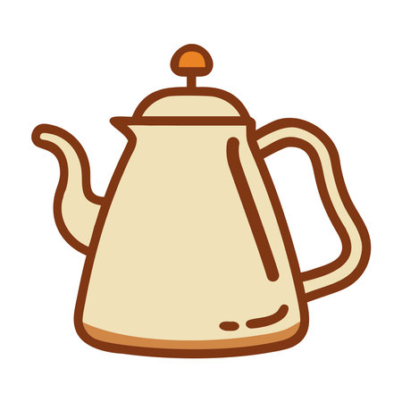 Vintage coffee kettle with gooseneck spoutのイラスト素材