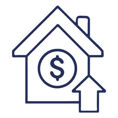 Mortgage rate upward trend iconのイラスト素材