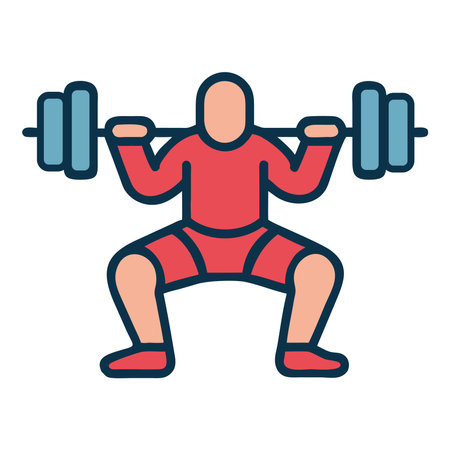calisthenics man barbell squat iconのイラスト素材