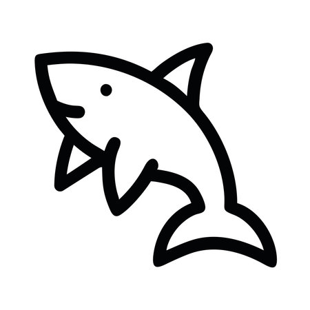 Australia shark outline iconのイラスト素材