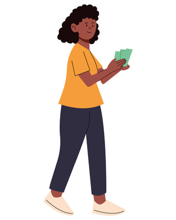 Counting Money Femaleのイラスト素材