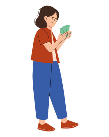 Counting Money Personのイラスト素材