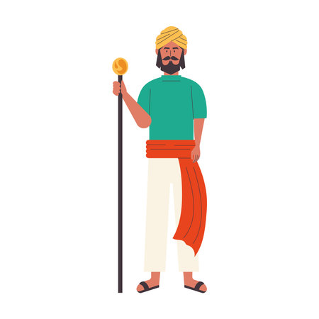 Indian King Warriorのイラスト素材