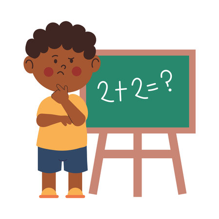 Confused Student Blackboard Math Problemのイラスト素材