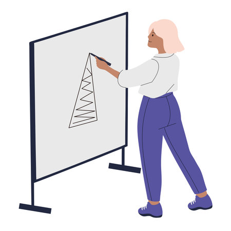 Teacher Drawing Geometryのイラスト素材