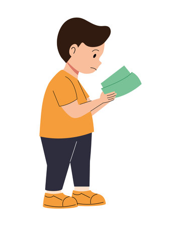 Counting Money Boyのイラスト素材
