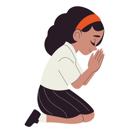 Student Praying on the Knessのイラスト素材