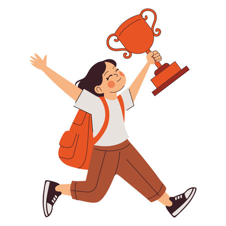 Best Student Holding Trophy Award Educationのイラスト素材