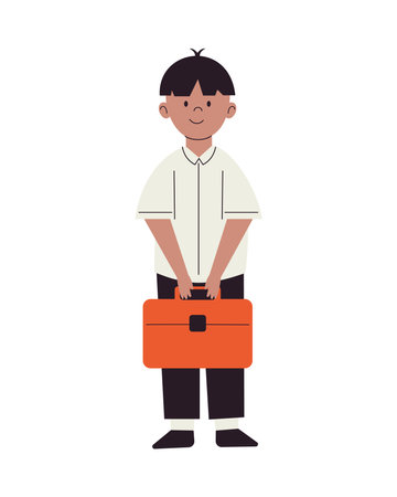 New Student Boy Standingのイラスト素材