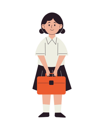 New Student Holding Briefcaseのイラスト素材