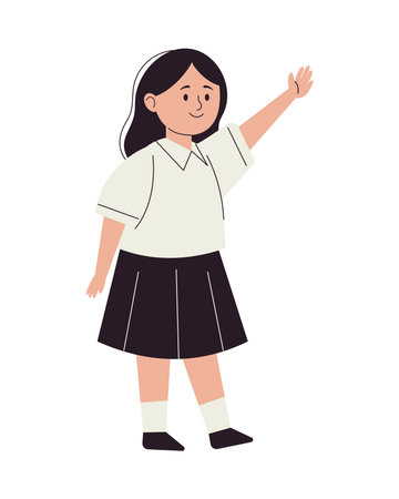 New Student Wavingのイラスト素材