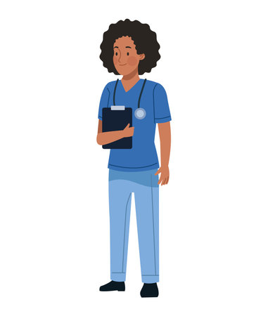 Nursing Student with Reportのイラスト素材