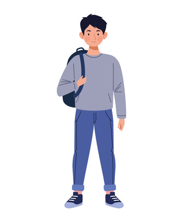 New Student Thinkingのイラスト素材
