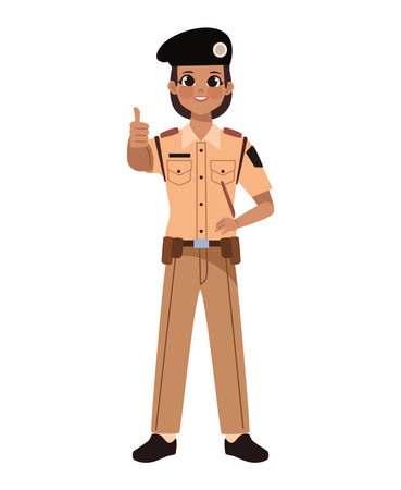Indian Police Giving Thumbs Upのイラスト素材