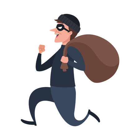 Bank Robber Runningのイラスト素材