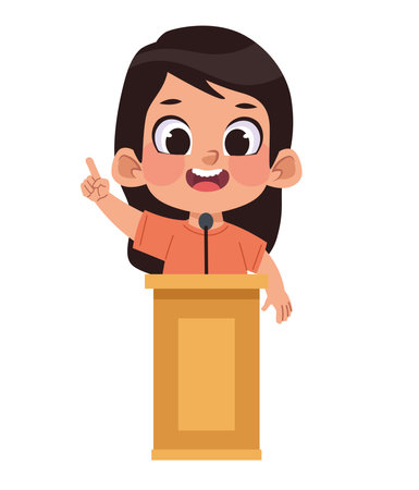 Student Leader Giving Speechのイラスト素材