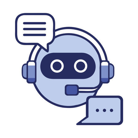 AI Chatbot Support Headset Digital Assistantのイラスト素材